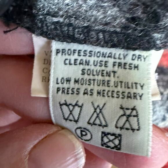 Eddie Bauer Wool Vintage Plaid Button Vest Red Grey Medium Preppy Prep Old Money - Picture 7 of 8